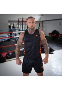 Koszulka sportowa bez rękawów męska Tank top EXTREME HOBBY NEO. Kolor: pomarańczowy. Materiał: poliester, elastan. Długość rękawa: bez rękawów. Styl: sportowy #2