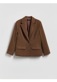 Reserved - Marynarka z dodatkiem wełny - brązowy. Kolor: brązowy. Materiał: wełna #1