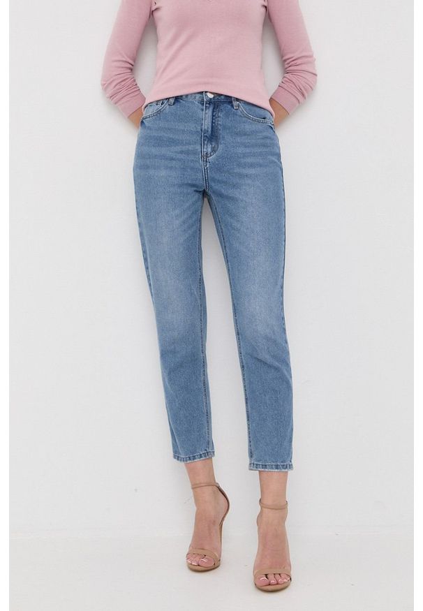 Morgan jeansy damskie medium waist. Stan: podwyższony. Kolor: niebieski