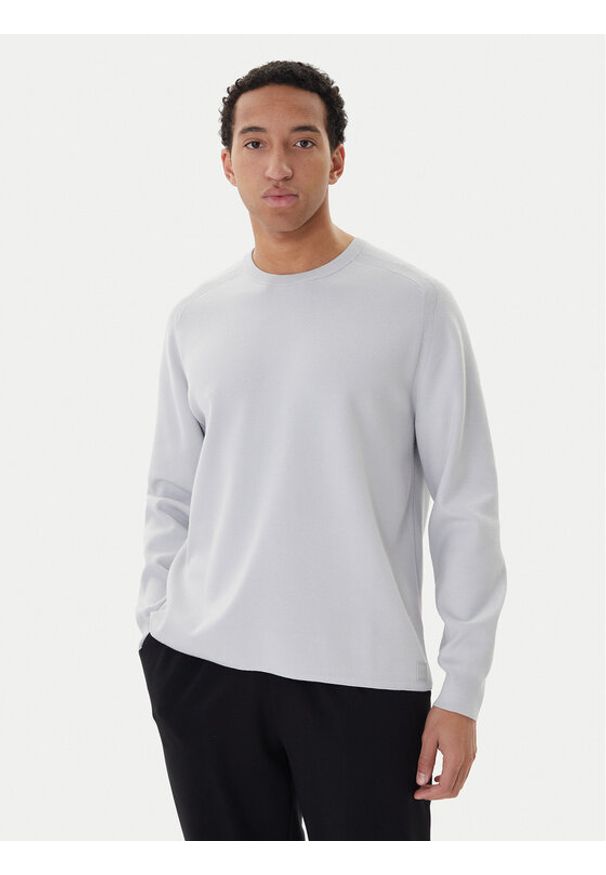 Calvin Klein Sweter Ls Ck Tech Knit Crwnk LV040BM347 Szary Regular Fit. Kolor: szary. Materiał: wiskoza