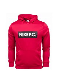 Nike - Męska Bluza Z Kapturem DF FC Libero. Typ kołnierza: kaptur. Kolor: różowy