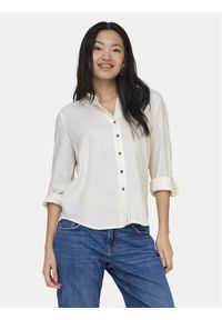 only - ONLY Koszula Goa 15363991 Biały Loose Fit. Kolor: biały. Materiał: len #1