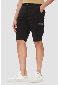 Aeronautica Militare - AERONAUTICA MILITARE Czarne męskie bermudy, Rozmiar S. Okazja: na co dzień. Kolor: czarny. Materiał: materiał. Styl: casual #1