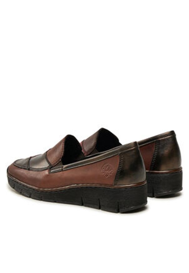 Rieker Mokasyny 53785-25 Brązowy. Kolor: brązowy. Materiał: skóra