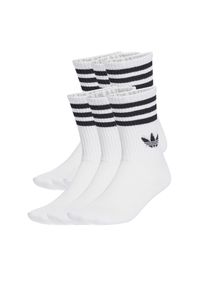 Adidas - adidas Zestaw 6 par wysokich skarpet unisex 3-Stripes JV7410 Biały. Kolor: biały. Materiał: materiał, bawełna
