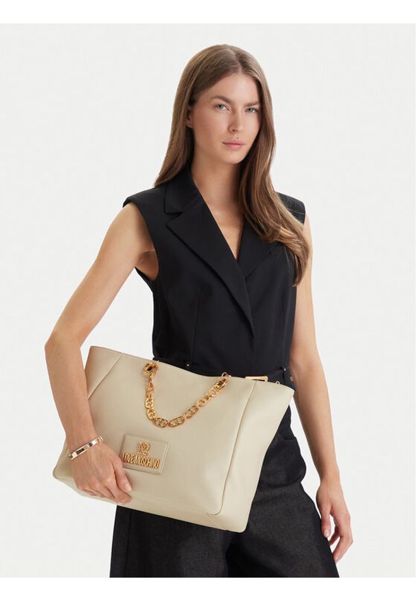 Love Moschino - LOVE MOSCHINO Torebka JC4164PP1OL1211A Beżowy. Kolor: beżowy. Materiał: skórzane