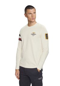 Aeronautica Militare - AERONAUTICA MILITARE Beżowy longsleeve męski Crew neck. Kolor: beżowy. Długość rękawa: długi rękaw #5