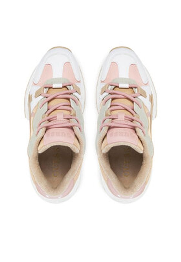 Guess Sneakersy FLJCAR ELE12 Beżowy. Kolor: beżowy. Materiał: skóra