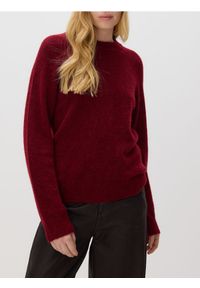 Reserved - Sweter z wełną - burgundowy. Kolor: czerwony. Materiał: wełna #1