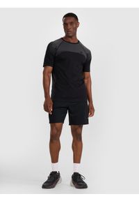4f - 4F Spodenki treningowe szybkoschnące męskie - czarne XXL. Kolor: czarny. Materiał: włókno, materiał, dzianina, syntetyk. Długość: krótkie. Wzór: ze splotem, ażurowy. Sport: fitness #1