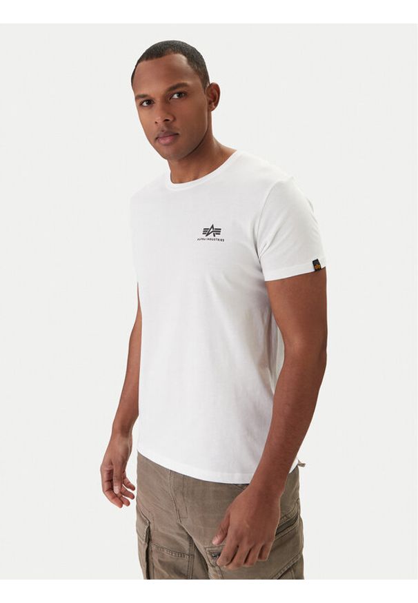 Alpha Industries T-Shirt Basic 188505 Biały Regular Fit. Kolor: biały. Materiał: bawełna