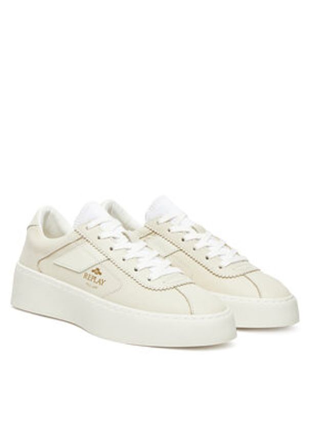 Replay - REPLAY Sneakersy Allen GWSE4 .000.C0002L Écru. Materiał: skóra