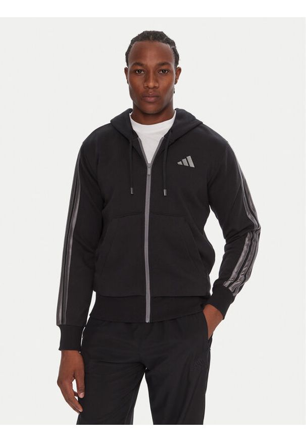 Adidas - adidas Bluza Holiday 3-Stripes JM1695 Czarny Regular Fit. Kolor: czarny. Materiał: syntetyk, bawełna