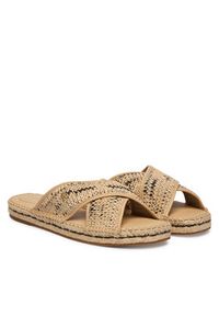 TOMMY HILFIGER - Tommy Hilfiger Klapki Raffia TH FW0FW09139 Beżowy. Kolor: beżowy. Materiał: materiał #6