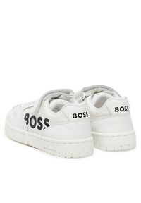 BOSS Sneakersy J51644 E Biały. Kolor: biały. Materiał: skóra #5