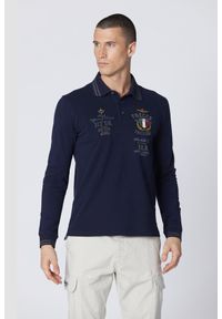 Aeronautica Militare - AERONAUTICA MILITARE Granatowy męski longsleeve polo P.A.N., Rozmiar XXL. Typ kołnierza: polo. Kolor: niebieski. Długość rękawa: długi rękaw #1