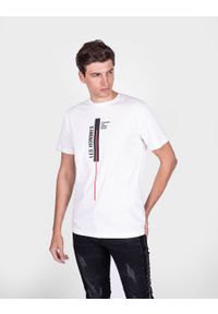 Les Hommes T-shirt "Vertical Line" | LJT201 700P | Vertical Line | Mężczyzna | Biały. Okazja: na co dzień. Kolor: biały. Materiał: bawełna. Wzór: nadruk. Styl: casual #3