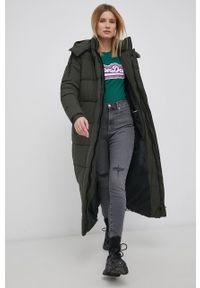 Superdry Kurtka damska kolor zielony zimowa. Okazja: na co dzień. Kolor: zielony. Materiał: poliester. Sezon: zima. Styl: casual #5