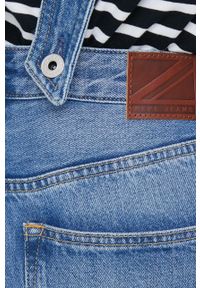 Pepe Jeans ogrodniczki Shay Weave damskie. Stan: podwyższony. Kolor: niebieski #3