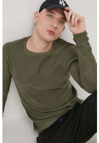 Only & Sons Sweter bawełniany męski kolor zielony. Okazja: na co dzień. Kolor: zielony. Materiał: bawełna. Długość rękawa: raglanowy rękaw. Styl: casual