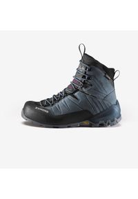 SIMOND - Buty trekkingowe damskie Forclaz MT900 wodoodporne skóra. Kolor: wielokolorowy, fioletowy, szary. Materiał: skóra