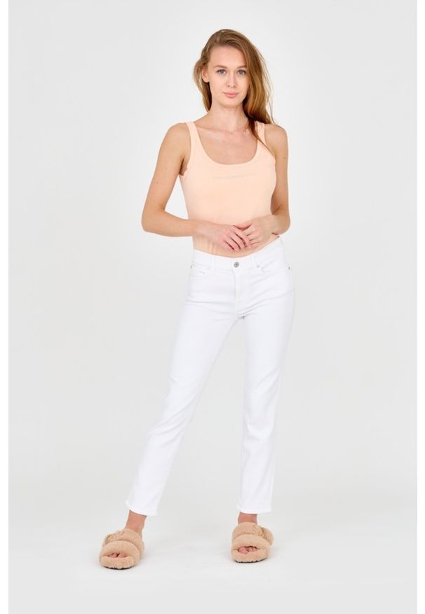 7 FOR ALL MANKIND Białe jeansy damskie Roxanne Ankle. Kolor: biały. Styl: vintage