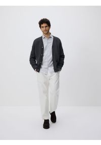 Reserved - Bawełniana koszula slim fit - jasnoszary. Kolor: szary. Materiał: bawełna #1