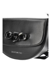 Czarna Elegancka Torebka Damska Hispanitas. Kolor: czarny. Materiał: skórzane. Styl: elegancki #7