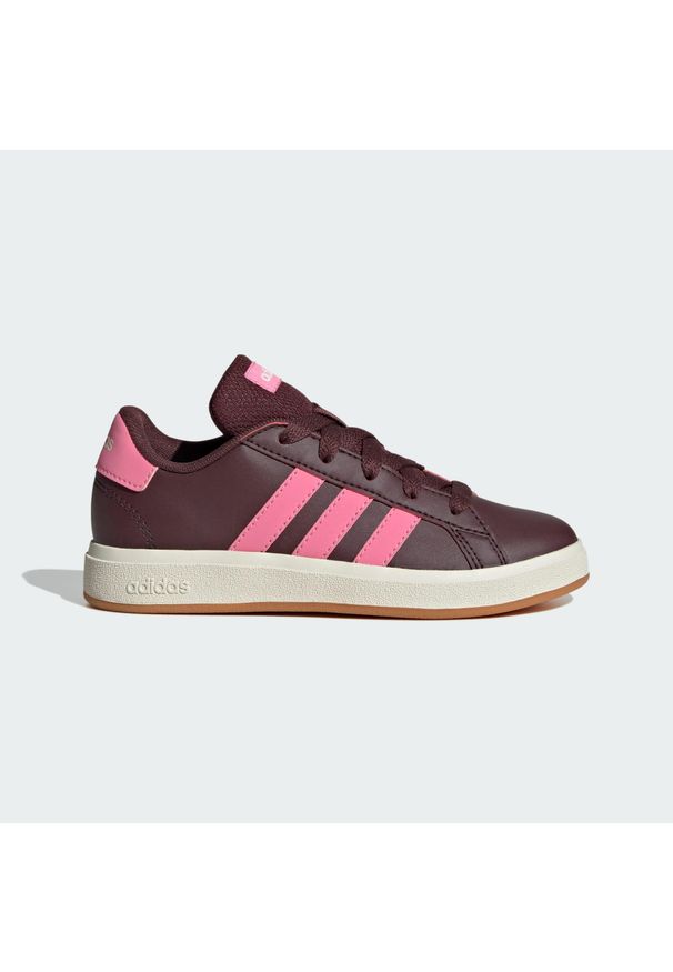 Adidas - Buty Grand Court Lifestyle Tennis Lace-Up. Kolor: biały, różowy, wielokolorowy. Materiał: materiał. Sport: turystyka piesza