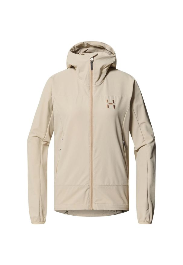 Haglöfs - Kurtka przeciwdeszczowa damska Rosson Softshell Hood. Kolor: beżowy. Materiał: softshell