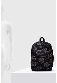 JanSport - Jansport plecak kolor czarny duży wzorzysty. Kolor: czarny. Materiał: włókno, materiał #4