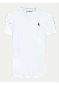 Calvin Klein Jeans Komplet 2 t-shirtów Monologo J30J320199 Biały Regular Fit. Kolor: biały. Materiał: bawełna #4