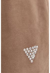 Guess - GUESS Brązowe damskie spodnie welurowe Couture, Rozmiar XS. Kolor: brązowy. Materiał: welur #2