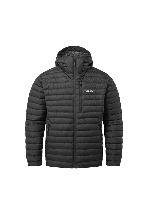 Kurtka puchowa męska Rab Microlight Alpine Jacket z kapturem. Typ kołnierza: kaptur. Kolor: czarny. Materiał: puch. Sport: turystyka piesza