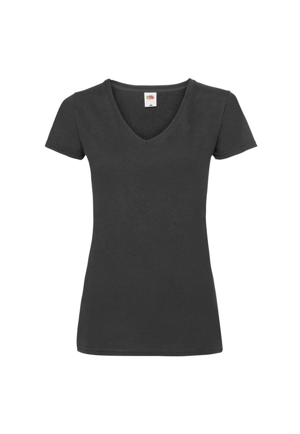 FRUIT OF THE LOOM - Koszulka Z Dekoltem W Szpic Dla Kobiet. Kolor: czarny. Sport: turystyka piesza