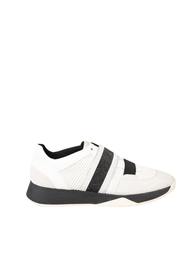 Geox Sneakersy "Suzzie D" | D94FRD08854 | Kobieta | Biały. Nosek buta: okrągły. Zapięcie: bez zapięcia. Kolor: biały. Materiał: tkanina, skóra. Wzór: aplikacja
