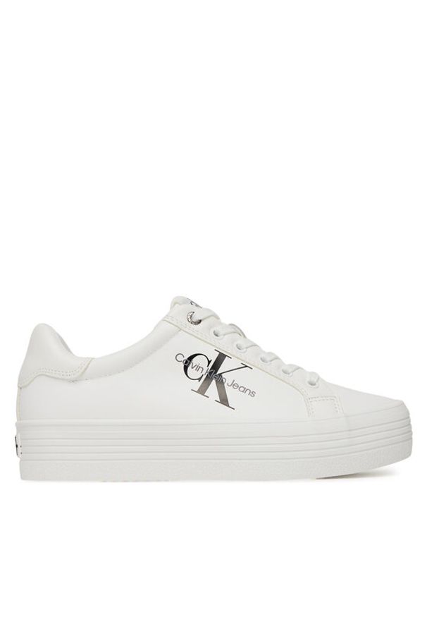 Calvin Klein Jeans Tenisówki YW0YW00847 Biały. Kolor: biały. Materiał: skóra