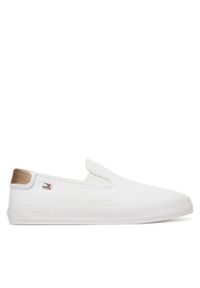 TOMMY HILFIGER - Tommy Hilfiger Tenisówki Vulc Canvas Slip-On Sneaker FW0FW08645 Biały. Zapięcie: bez zapięcia. Kolor: biały. Materiał: materiał