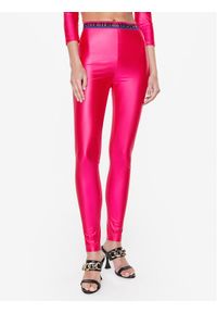 Versace Jeans Couture Legginsy 74HAC101 Różowy Slim Fit. Kolor: różowy. Materiał: syntetyk #1