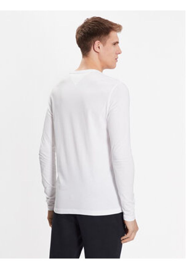 TOMMY HILFIGER - Tommy Hilfiger Longsleeve MW0MW32366 Biały Slim Fit. Kolor: biały. Materiał: bawełna. Długość rękawa: długi rękaw
