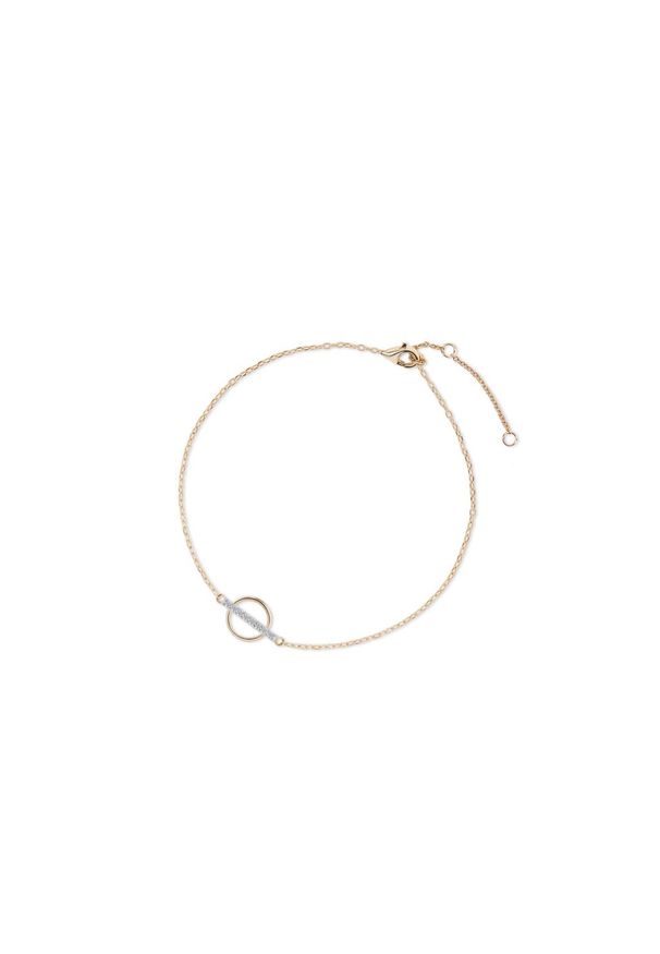W.KRUK Wspaniała Złota Bransoletka - złoto 375, Diament 0,04ct - ZHX/AB+02BK. Materiał: złote. Kolor: złoty. Wzór: ażurowy. Kamień szlachetny: diament