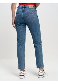Big-Star - Spodnie jeans damskie proste z kolekcji Authentic 400. Kolor: niebieski. Wzór: haft, aplikacja. Sezon: lato. Styl: vintage, sportowy, klasyczny, elegancki