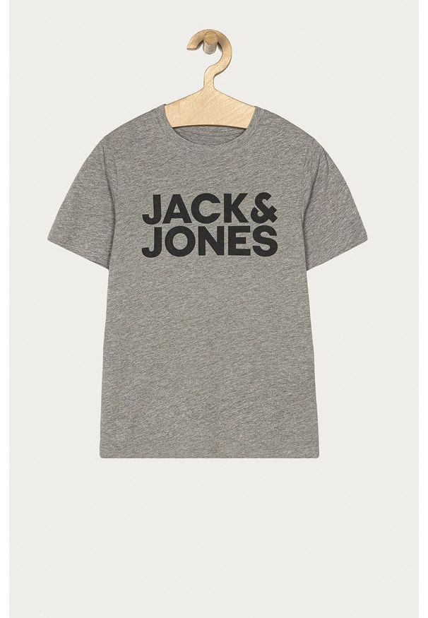 Jack & Jones - T-shirt dziecięcy 128-176 cm. Okazja: na co dzień. Kolor: szary. Materiał: dzianina. Wzór: nadruk. Styl: casual