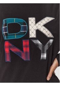 DKNY Koszulka piżamowa YI2122591 Czarny Regular Fit. Kolor: czarny. Materiał: bawełna
