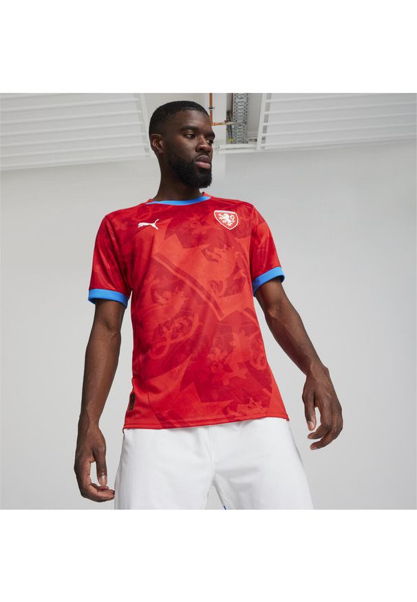Puma - Męska koszulka domowa reprezentacji Czech w piłce nożnej 2024 PUMA. Kolor: czerwony. Materiał: poliester. Sport: piłka nożna