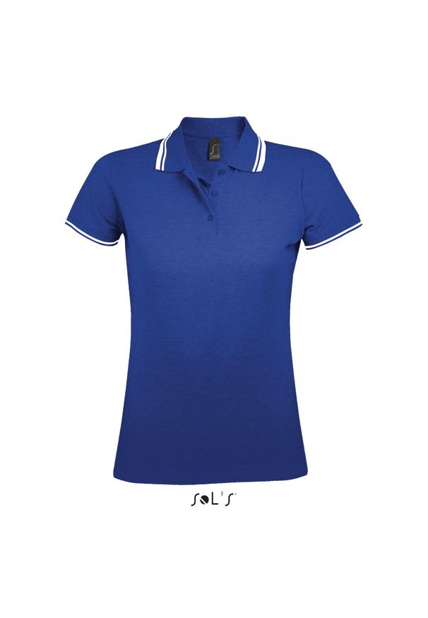 SOL'S - Damska koszulka polo Sol's Pasadena. Typ kołnierza: polo. Kolor: wielokolorowy, niebieski, biały. Materiał: bawełna