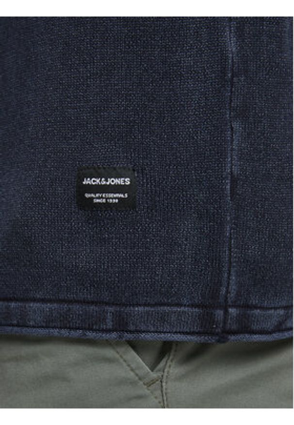 Jack & Jones Sweter Leo 12174001 Granatowy Regular Fit. Kolor: niebieski. Materiał: bawełna