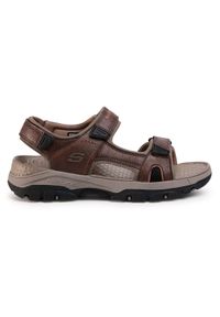 skechers - Skechers Sandały Hirano 204106/BRN Brązowy. Kolor: brązowy. Materiał: skóra