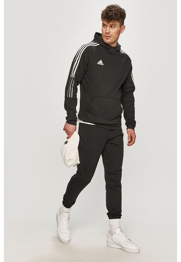 adidas Performance - Bluza GM7341. Okazja: na co dzień. Typ kołnierza: kaptur. Kolor: czarny. Materiał: poliester. Styl: casual