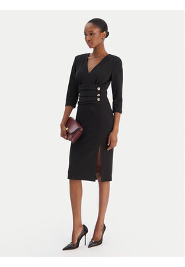 Rinascimento Sukienka koktajlowa CFC0020161002 Czarny Slim Fit. Kolor: czarny. Materiał: syntetyk. Styl: wizytowy